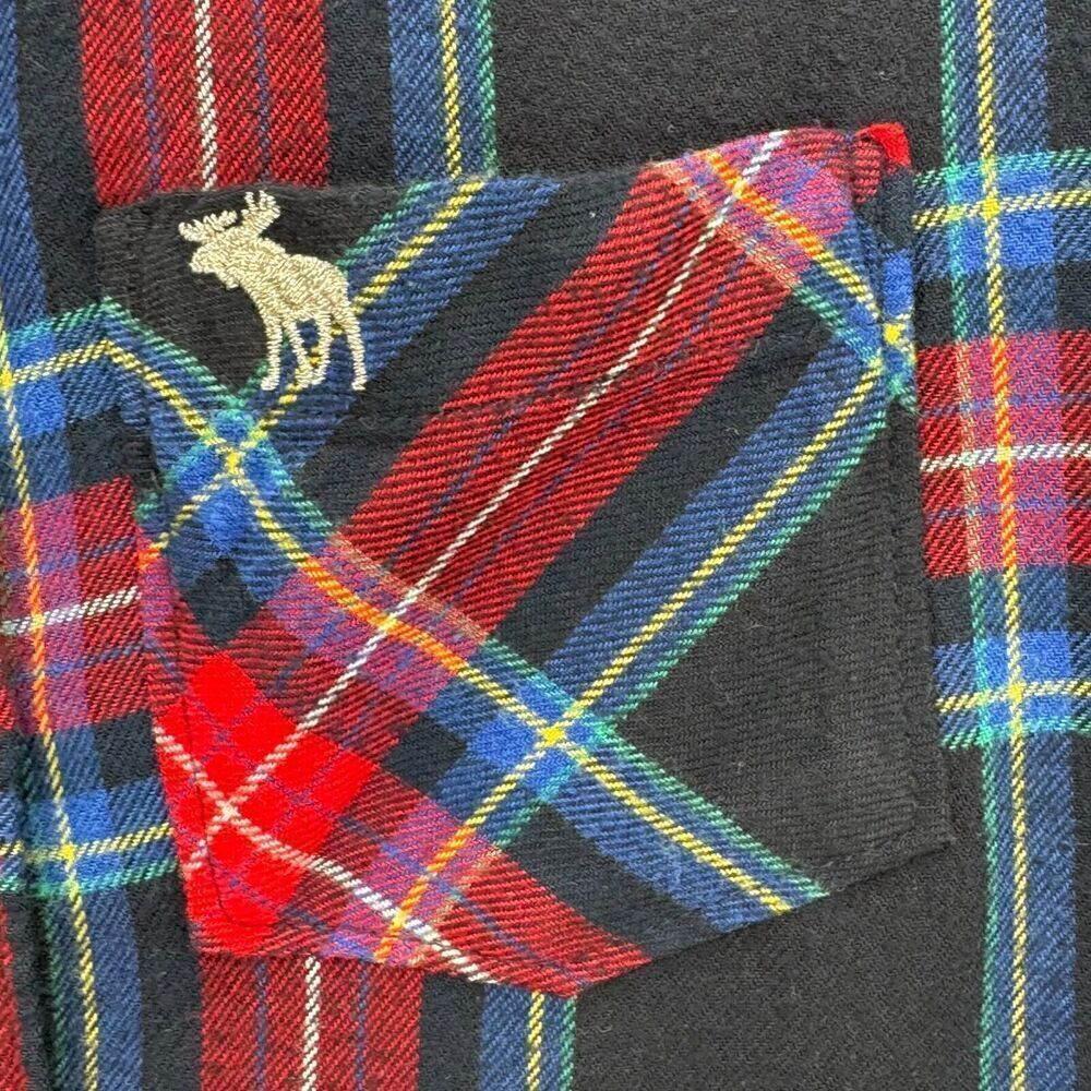 Abercrombie Kids Boys Shirt Plaid Long Sleeve Flannel Size 9/10 Button-Up Logo - Picture 5 of 10